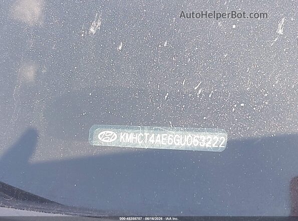 KMHCT4AE6GU063222 2016 HYUNDAI ACCENT Серый Вид подкапотного пространства