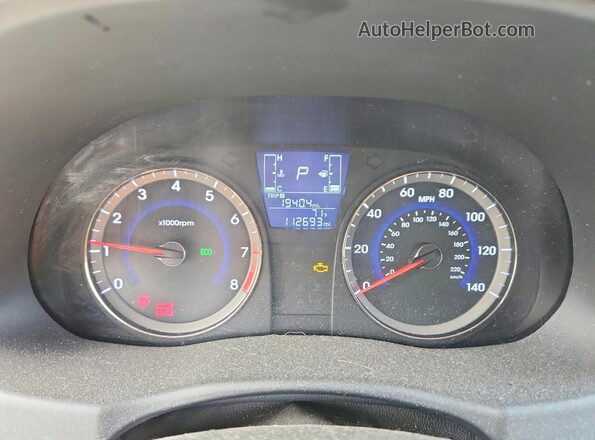 KMHCT4AE6GU090839 2016 HYUNDAI ACCENT Белый Вид щитка приборов