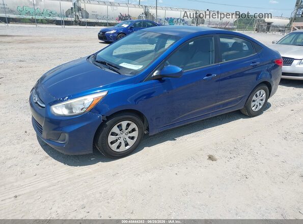 KMHCT4AE6GU968916 2016 HYUNDAI ACCENT Blue Առջևի ձախ երեք քառորդ տեսարան