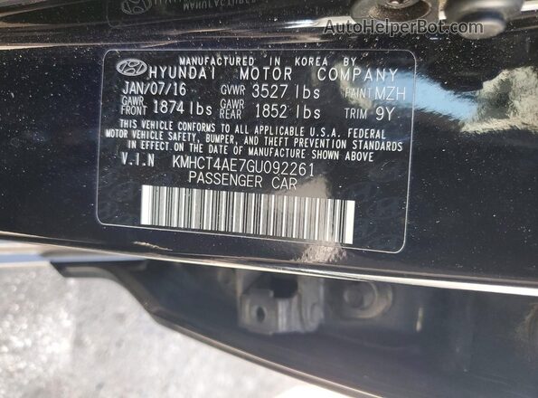 KMHCT4AE7GU092261 2016 HYUNDAI ACCENT Gray 