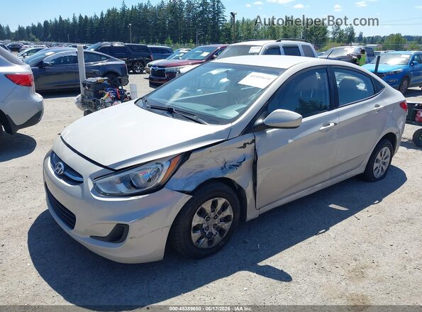 KMHCT4AEXGU028280 2016 HYUNDAI ACCENT Silver წინა მარცხენა ხედი სამი მეოთხედიდან