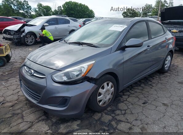 KMHCT4AEXHU235897 2017 HYUNDAI ACCENT Gray წინა მარცხენა ხედი სამი მეოთხედიდან