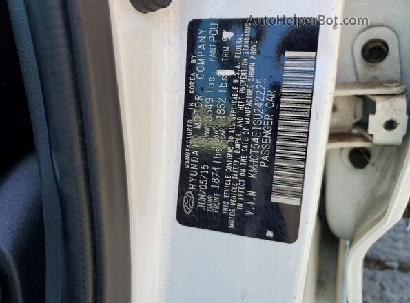 KMHCT5AE1GU242225 2016 HYUNDAI ACCENT White Vista del compartimento del motor
