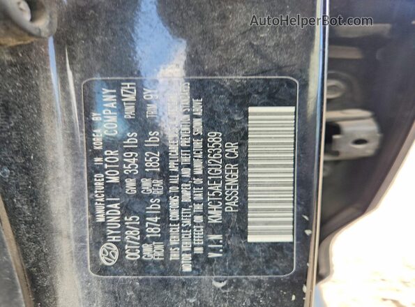 KMHCT5AE1GU263589 2016 HYUNDAI ACCENT Black 