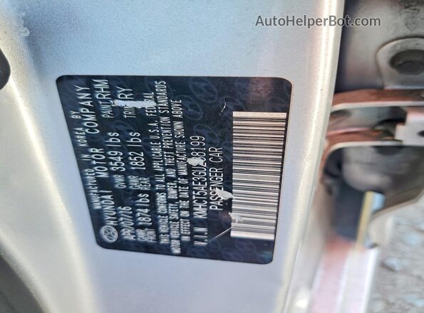 KMHCT5AE3GU288199 2016 HYUNDAI ACCENT Серебряный 