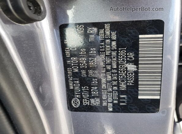 KMHCT5AE6GU255861 2016 HYUNDAI ACCENT Gray 