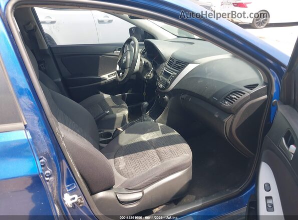 KMHCT5AE7GU263306 2016 HYUNDAI ACCENT Blue წინა სალონის ხედი