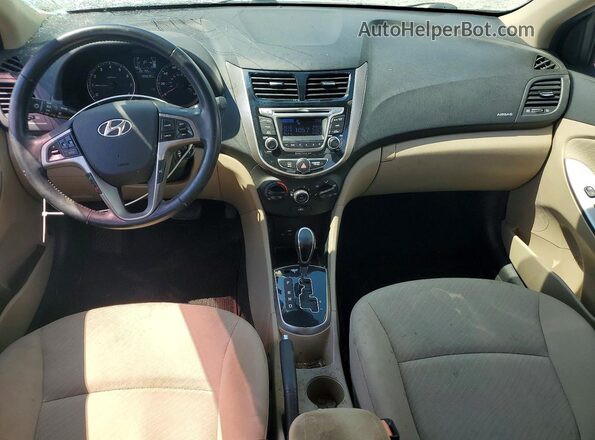 KMHCU4AE2GU050416 2016 HYUNDAI ACCENT Beige Առջևի վահանակի տեսք