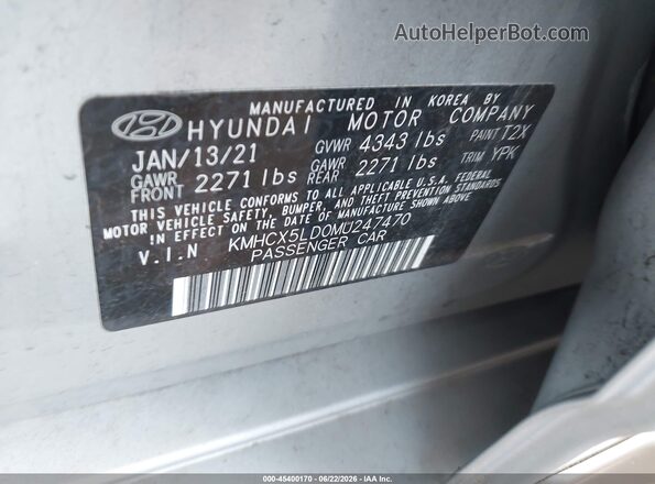 KMHCX5LD0MU247470 2021 HYUNDAI IONIQ PLUG-IN HYBRID Silver Widok komory silnika