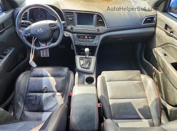 KMHD04LB1HU366510 2017 HYUNDAI ELANTRA Blue Dashboard view
