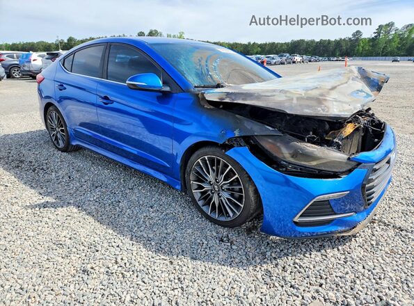 KMHD04LB1HU366510 2017 HYUNDAI ELANTRA Blue Front right