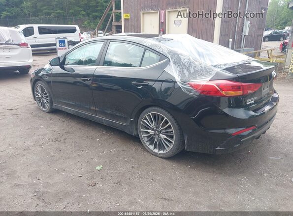 KMHD04LB4JU721840 2018 HYUNDAI ELANTRA Black უკანა მარცხენა