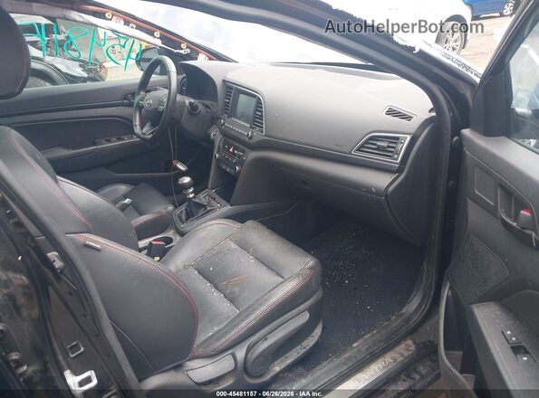 KMHD04LB4JU721840 2018 HYUNDAI ELANTRA Black წინა სალონის ხედი