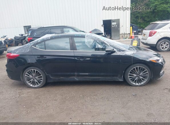 KMHD04LB4JU721840 2018 HYUNDAI ELANTRA Black უკანა სალონის ხედი