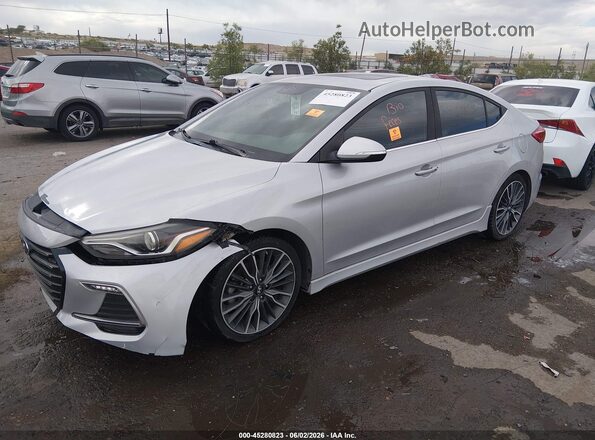 KMHD04LB6JU485286 2018 HYUNDAI ELANTRA Silver Vista tres cuartos delantera izquierda
