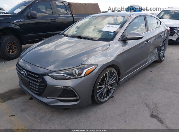 KMHD04LB6JU705283 2018 HYUNDAI ELANTRA Gray Передня ліва чверть