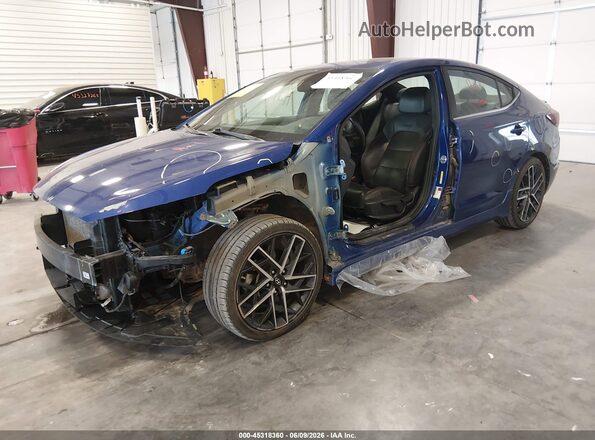 KMHD04LB9LU100225 2020 HYUNDAI ELANTRA Blue Front left