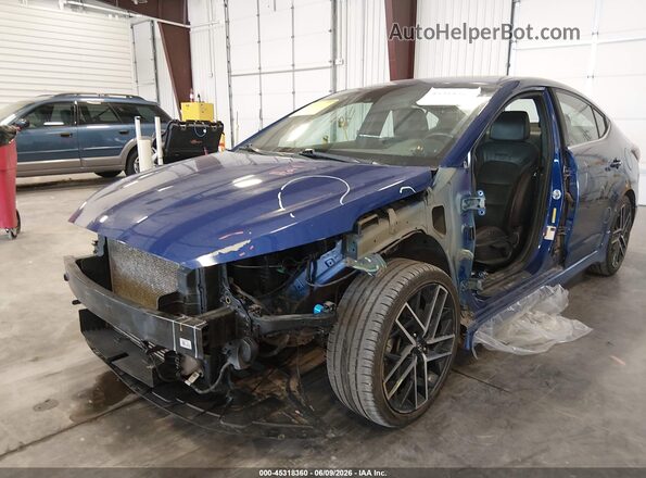 KMHD04LB9LU100225 2020 HYUNDAI ELANTRA Blue Front view
