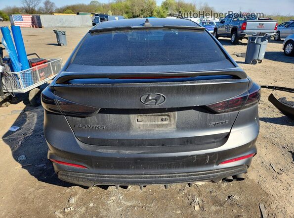 KMHD04LBXJU554772 2018 HYUNDAI ELANTRA Black უკანა ხედი