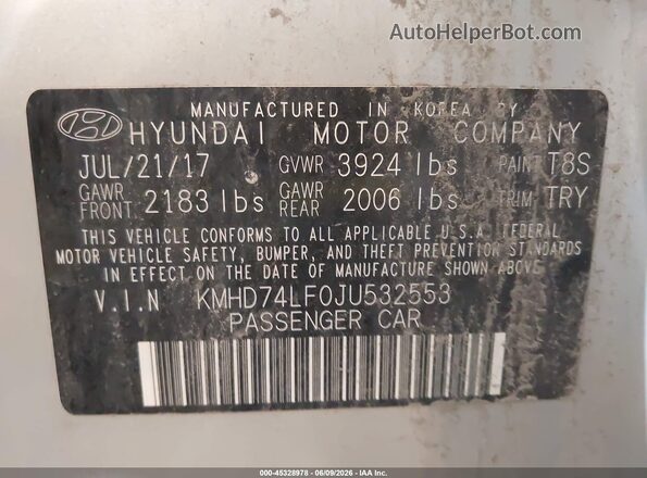 KMHD74LF0JU532553 2018 HYUNDAI ELANTRA Silver Vista del compartimento del motor