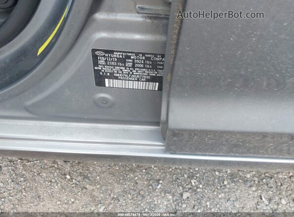 KMHD74LF2KU877830 2019 HYUNDAI ELANTRA Gray Vista del compartimento del motor