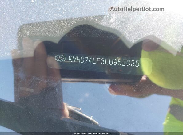 KMHD74LF3LU952035 2020 HYUNDAI ELANTRA Silver Vista del compartimento del motor