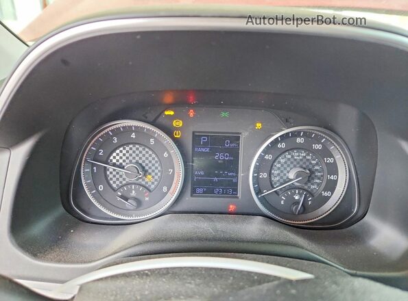 KMHD74LF6KU842031 2019 HYUNDAI ELANTRA Red Вид щитка приладів