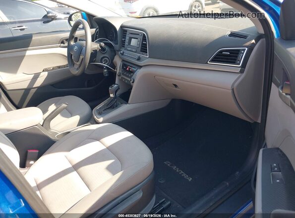 KMHD74LF7HU173132 2017 HYUNDAI ELANTRA Blue Вид салону спереду