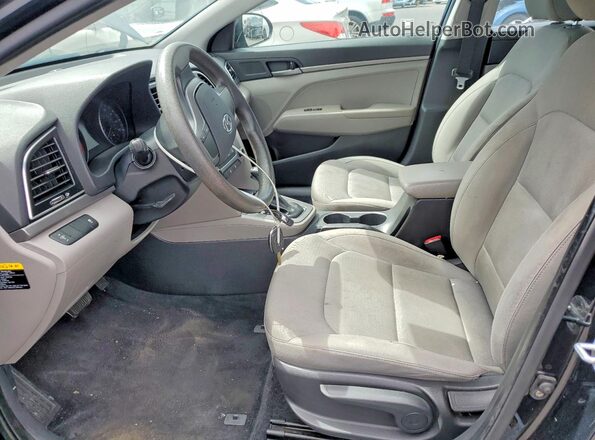 KMHD74LFXHU061747 2017 HYUNDAI ELANTRA Black წინა სალონის ხედი