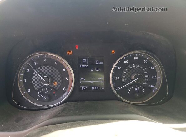 KMHD74LFXKU872729 2019 HYUNDAI ELANTRA Gray Widok zestawu wskaźników