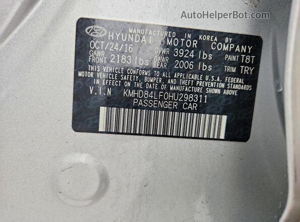 KMHD84LF0HU298311 2017 HYUNDAI ELANTRA Silver 