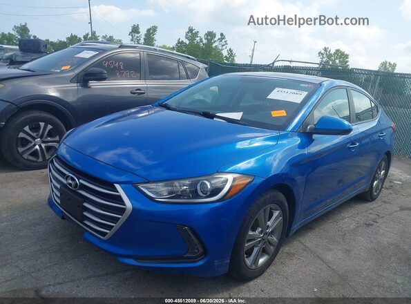 KMHD84LF0HU327063 2017 HYUNDAI ELANTRA Blue Передня ліва чверть