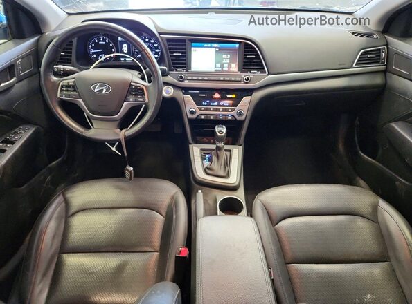 KMHD84LF1HU135473 2017 HYUNDAI ELANTRA Синий Вид панели приборов