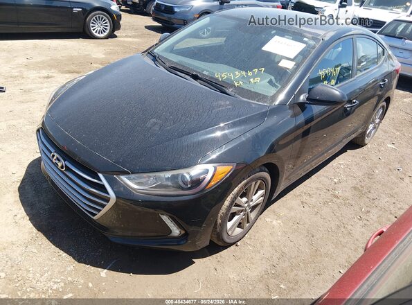 KMHD84LF3HU227958 2017 HYUNDAI ELANTRA Black Առջևի ձախ երեք քառորդ տեսարան