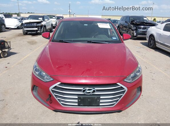 KMHD84LF3JU475021 2018 HYUNDAI ELANTRA Red Widok wnętrza z tyłu