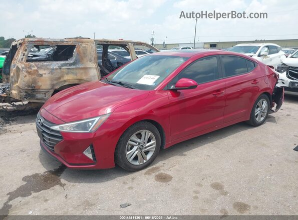 KMHD84LF4LU002487 2020 HYUNDAI ELANTRA Red წინა მარცხენა ხედი სამი მეოთხედიდან