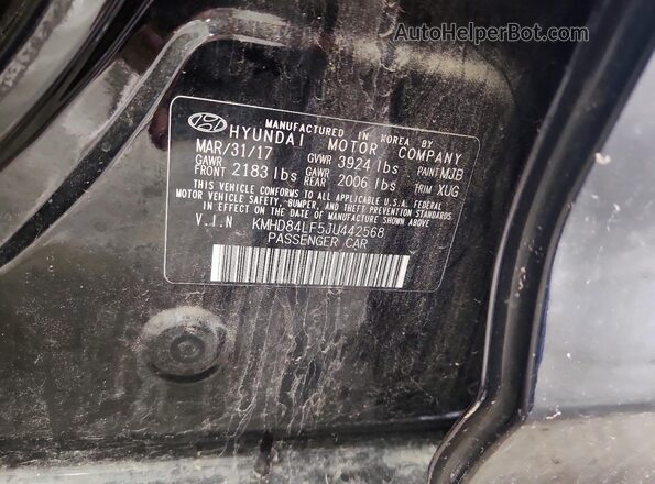 KMHD84LF5JU442568 2018 HYUNDAI ELANTRA Black VIN sticker view