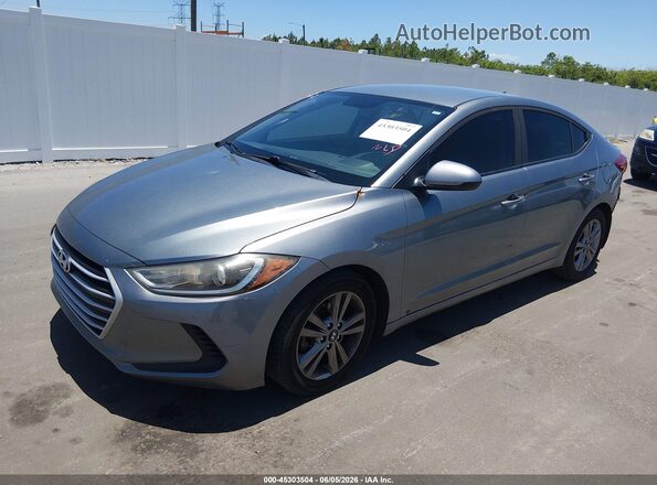 KMHD84LF6JU537043 2018 HYUNDAI ELANTRA Gray Vista tres cuartos delantera izquierda