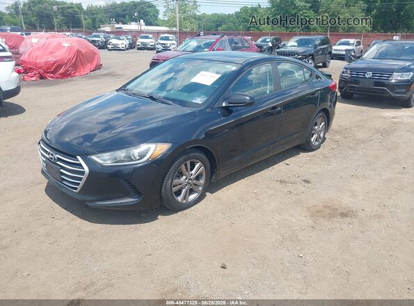 KMHD84LF6JU547099 2018 HYUNDAI ELANTRA Black Առջևի ձախ երեք քառորդ տեսարան