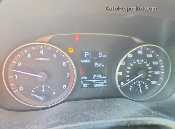 KMHD84LF7HU143030 2017 HYUNDAI ELANTRA Blue ხელსაწყოთა პანელის ხედი