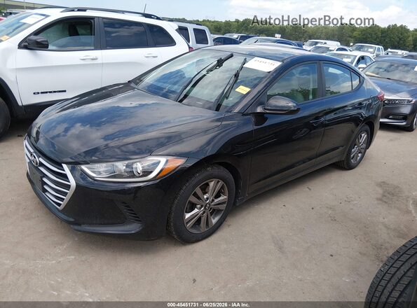 KMHD84LF7HU223895 2017 HYUNDAI ELANTRA Black წინა მარცხენა ხედი სამი მეოთხედიდან