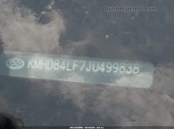 KMHD84LF7JU499838 2018 HYUNDAI ELANTRA Black Вид щитка приладів