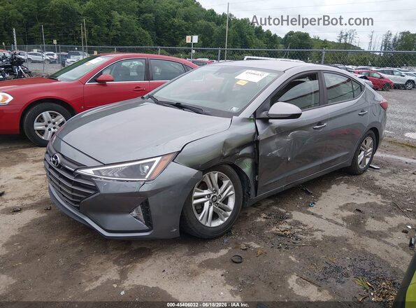 KMHD84LF7KU742873 2019 HYUNDAI ELANTRA Gray Առջևի ձախ երեք քառորդ տեսարան