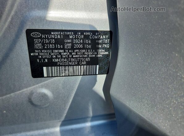 KMHD84LF8KU779169 2019 HYUNDAI ELANTRA Серебряный Вид подкапотного пространства