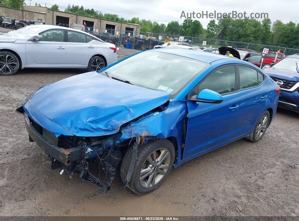 KMHD84LF9HU145085 2017 HYUNDAI ELANTRA Blue Front view
