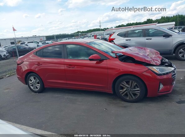 KMHD84LF9KU806606 2019 HYUNDAI ELANTRA Красный Вид задней части салона
