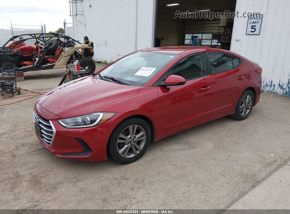 KMHD84LFXHU068565 2017 HYUNDAI ELANTRA Red წინა მარცხენა ხედი სამი მეოთხედიდან