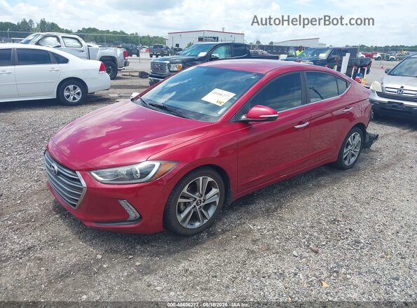 KMHD84LFXHU281953 2017 HYUNDAI ELANTRA Red წინა მარცხენა ხედი სამი მეოთხედიდან