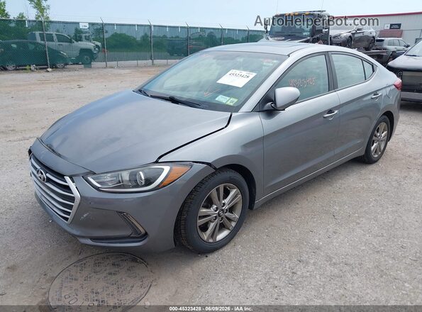 KMHD84LFXJU658237 2018 HYUNDAI ELANTRA Серый Передняя левая четверть