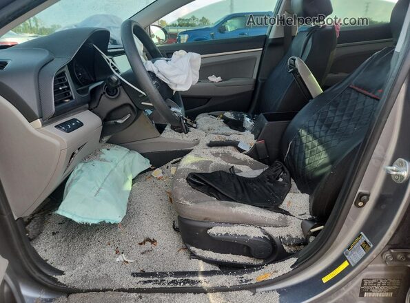 KMHD84LFXKU872646 2019 HYUNDAI ELANTRA Серый Вид салона спереди